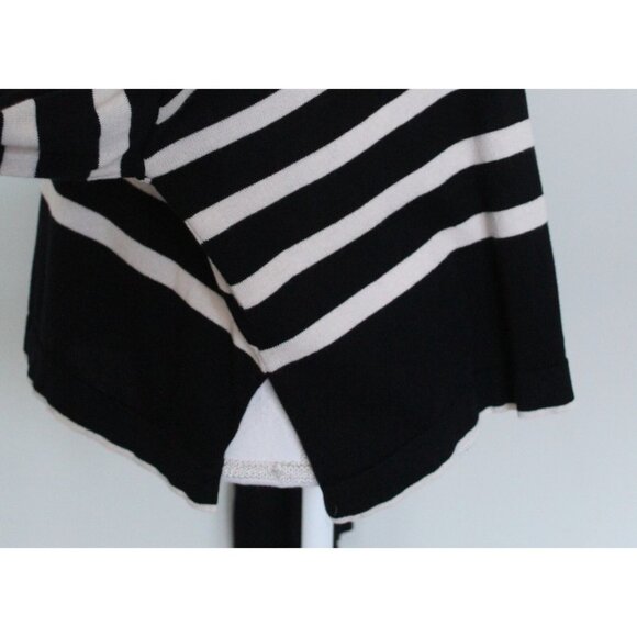 PLANET By LAUREN G Black & Cream Striped Turtleneck Sweater, One Size XS S M L - Picture 9 of 13
